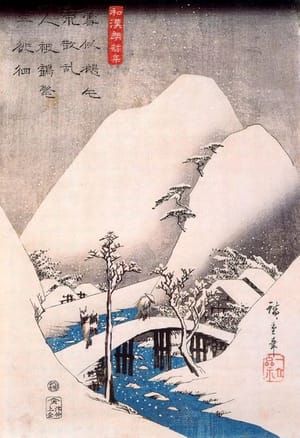 Artwork Title: A Bridge in a Snowy Landscape