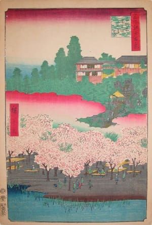 Artwork Title: Hiroshige Flower Pavillion Dango Slope in Sendagi