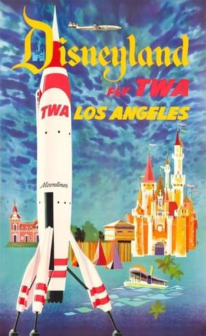 Fly TWA Travel Poster Los Angeles California 1950's 
