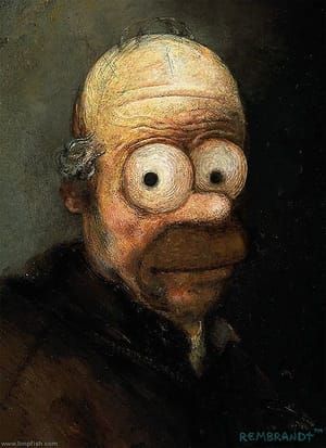 Artwork Title: Rembrandt’s Homer Simpson