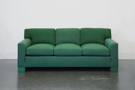 Artwork Title: Domestic Sofa in Handwoven Green Fabric