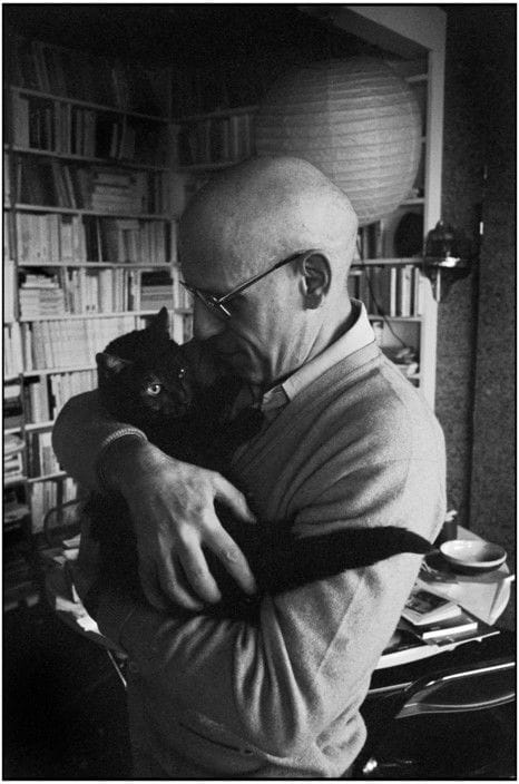 Artwork Title: Michel Foucault and Cat, Paris