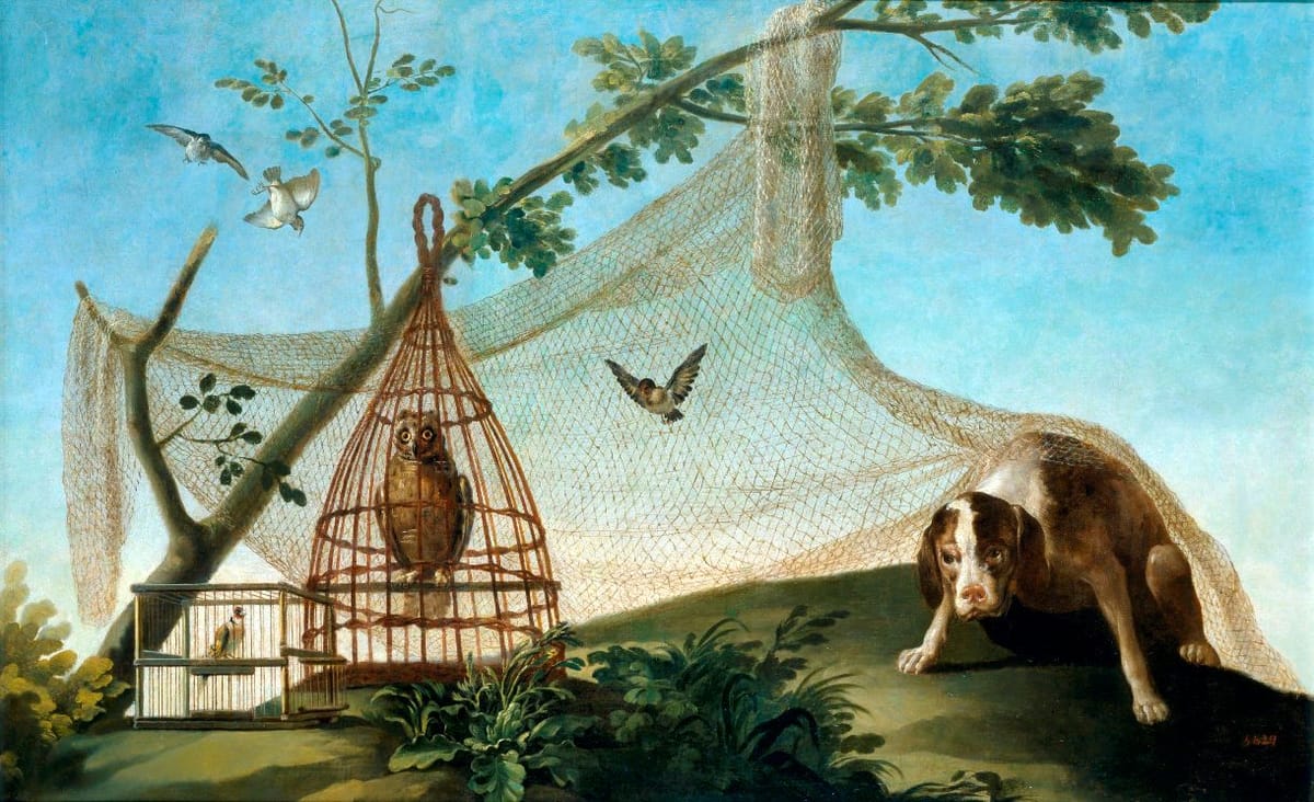 Artwork Title: Hunting with Caged Birds