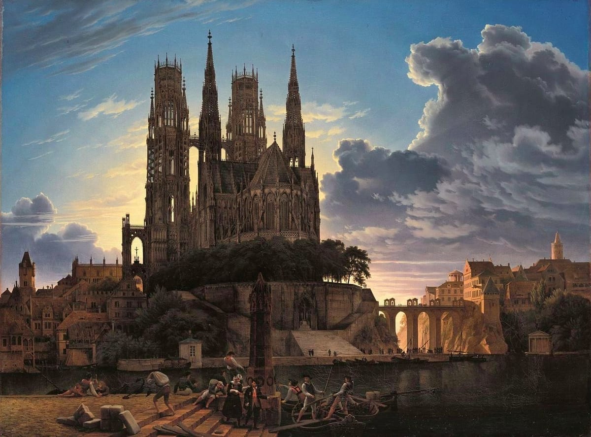 Artwork Title: Medieval Town by Water