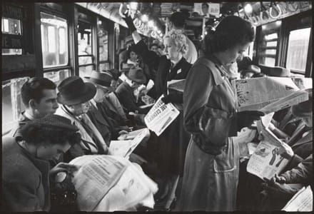Artwork Title: Passengers Reading In A Subway Car