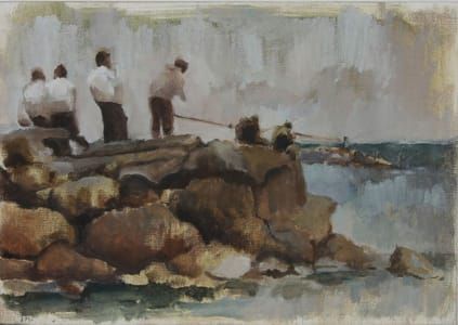 Artwork Title: Three Fishermen, Four Yeshiva Students and no Lifesaver