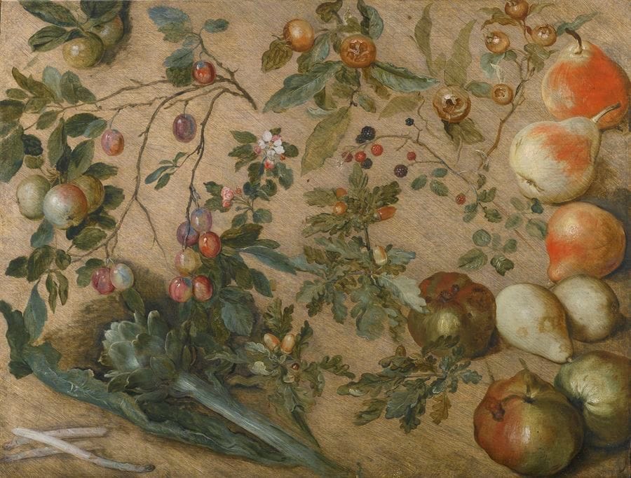 Artwork Title: Studies of Apples, Pears, Grapes, Blackberries