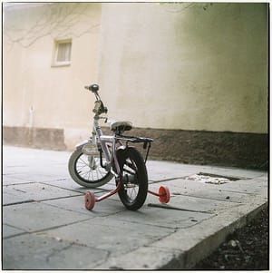 Artwork Title: A Bicycle with Training Wheels, Kibbutz Kfar Giladi