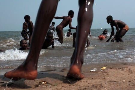 Artwork Title: Boys play at a beach.  Bujumbura, Burundi. June