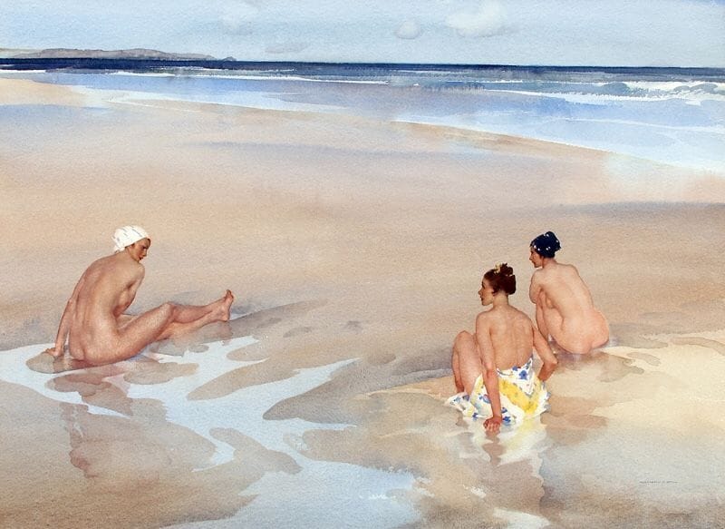 Artwork Title: Evelina, Mirabel and Alice on Bamburgh Sands (Northumberland)