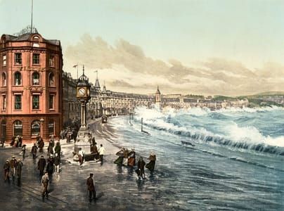 Artwork Title: Promenade Storm Scene, Isle of Man, England