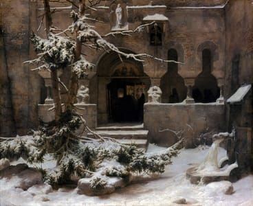Artwork Title: Courtyard of the Monastery Under the Snow