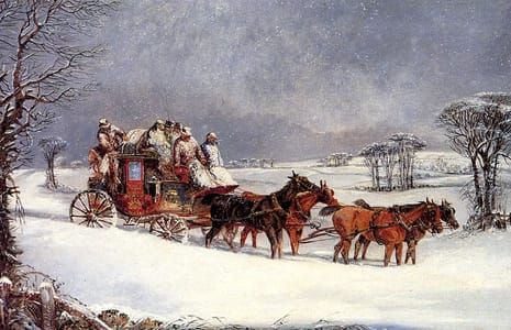 Artwork Title: The York to London Royal Mail on the Open Road in Winter