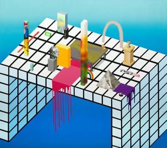 Artwork Title: A Table of Things organized neatly