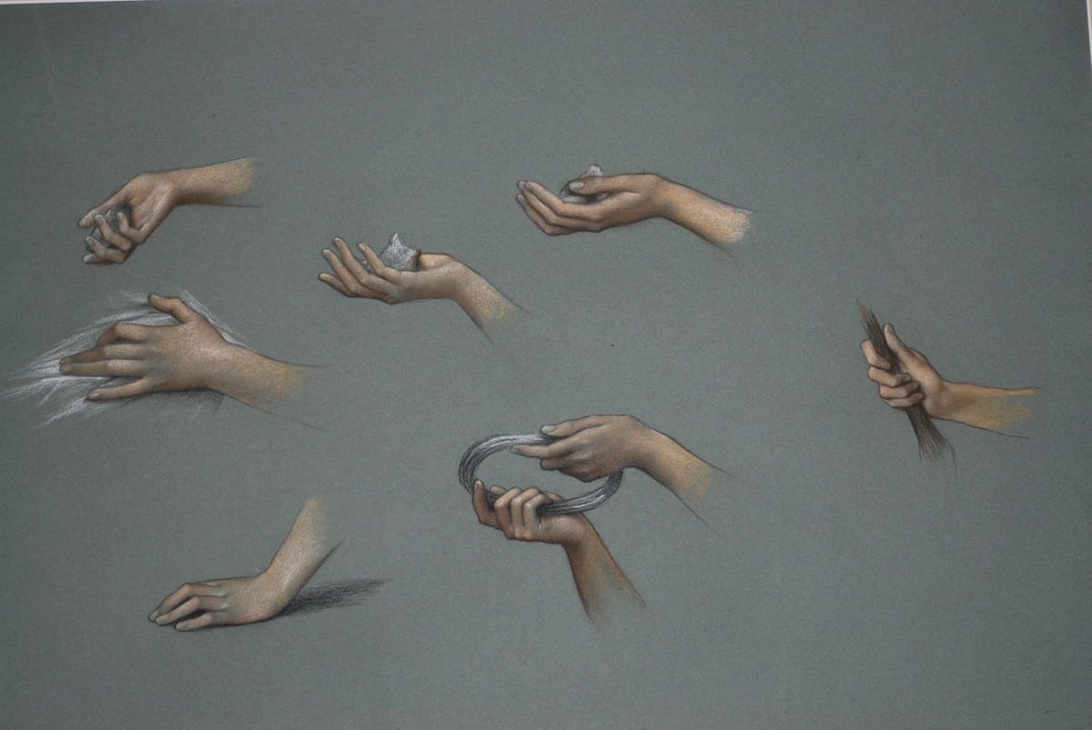 Artwork Title: Studies of hands associated with 