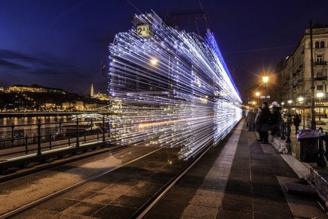 Artwork Title: Christmas train, Budapest transit authority