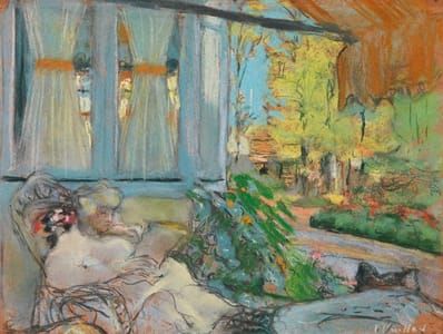 Artwork Title: Madame Hessel Lisant sur la terrasse du clos Cezanne