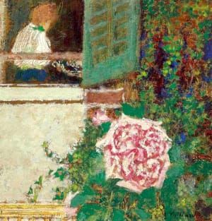 Artwork Title: Young woman at the window and flower