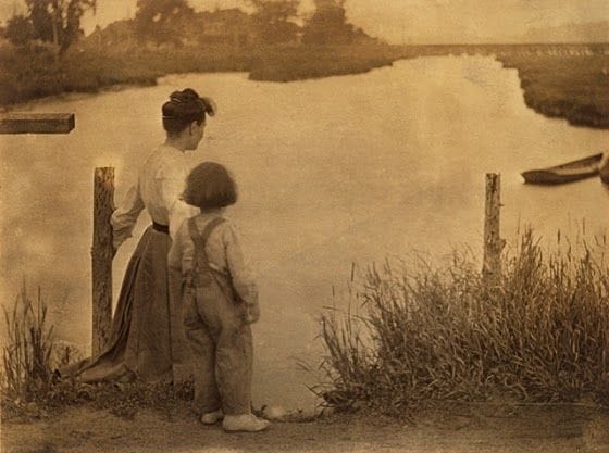 Artwork Title: Woman and Child by a River