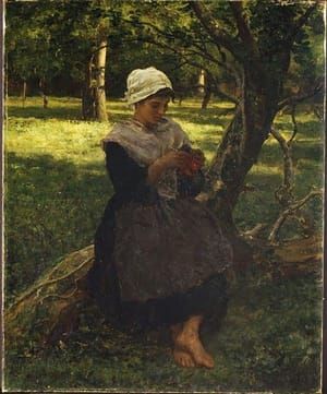 Artwork Title: A Peasant Girl Knitting