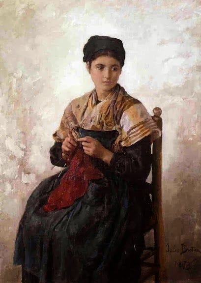 Artwork Title: Young Woman Knitting