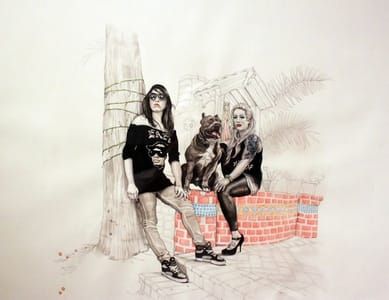Artwork Title: Rowland Heights Homegirlz (Hiphop, Andrea, Queenie, and La Virgin)