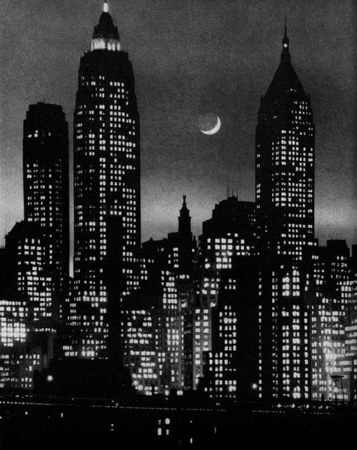 Artwork Title: The Moon and Manhattan