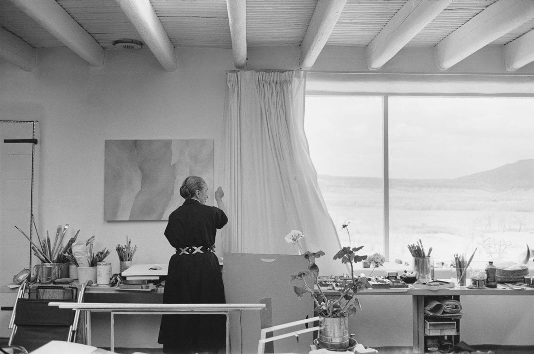 Artwork Title: O’Keeffe Opening Curtains in her Studio