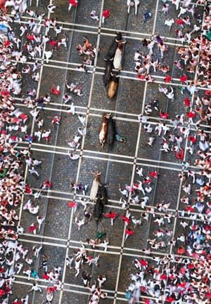 Artwork Title: Running with the Bulls, Pamplona