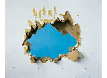 Artwork Title: White and Blue (Holes)
