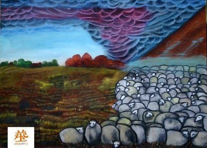 Artwork Title: Sheep on Pasture