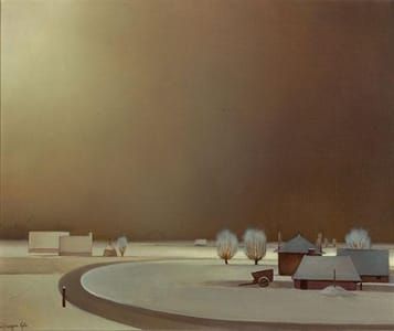 Artwork Title: Moonlit Winter Landscape