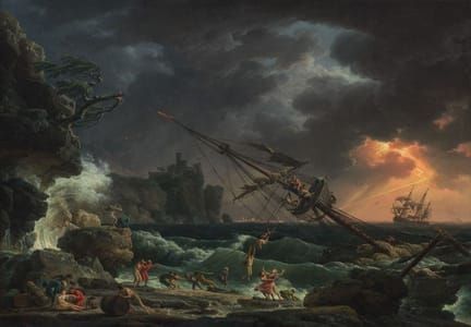 Artwork Title: A Storm with a Shipwreck