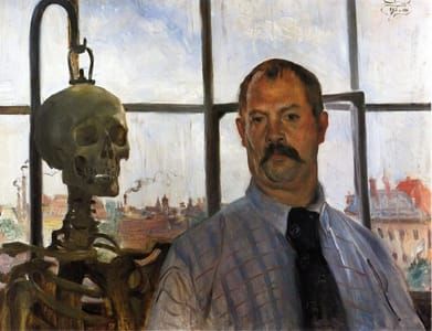 Artwork Title: Self Portrait with Skull