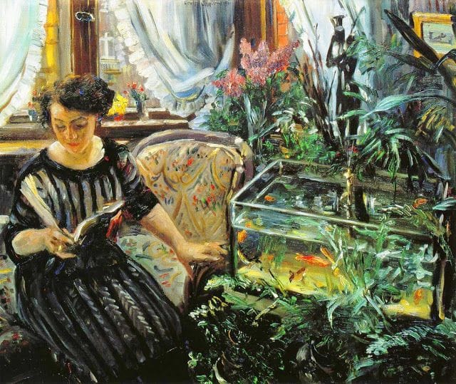 Artwork Title: Woman by a Goldfish Tank