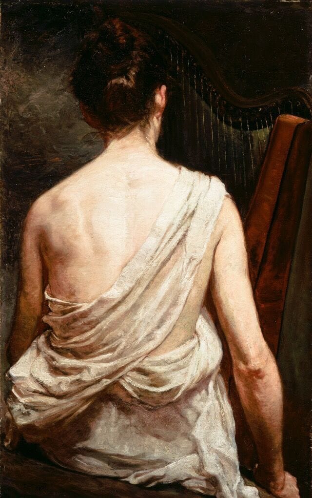 Artwork Title: Woman With A Harp