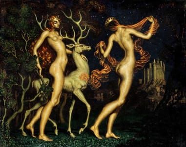 Artwork Title: Two Women and a Deer