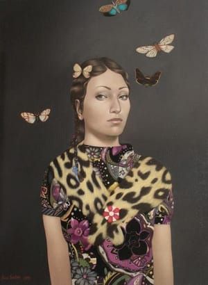 Artwork Title: Self portrait with butterflies