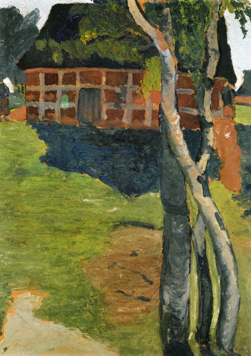 Artwork Title: Birch Trees in front of a Barn