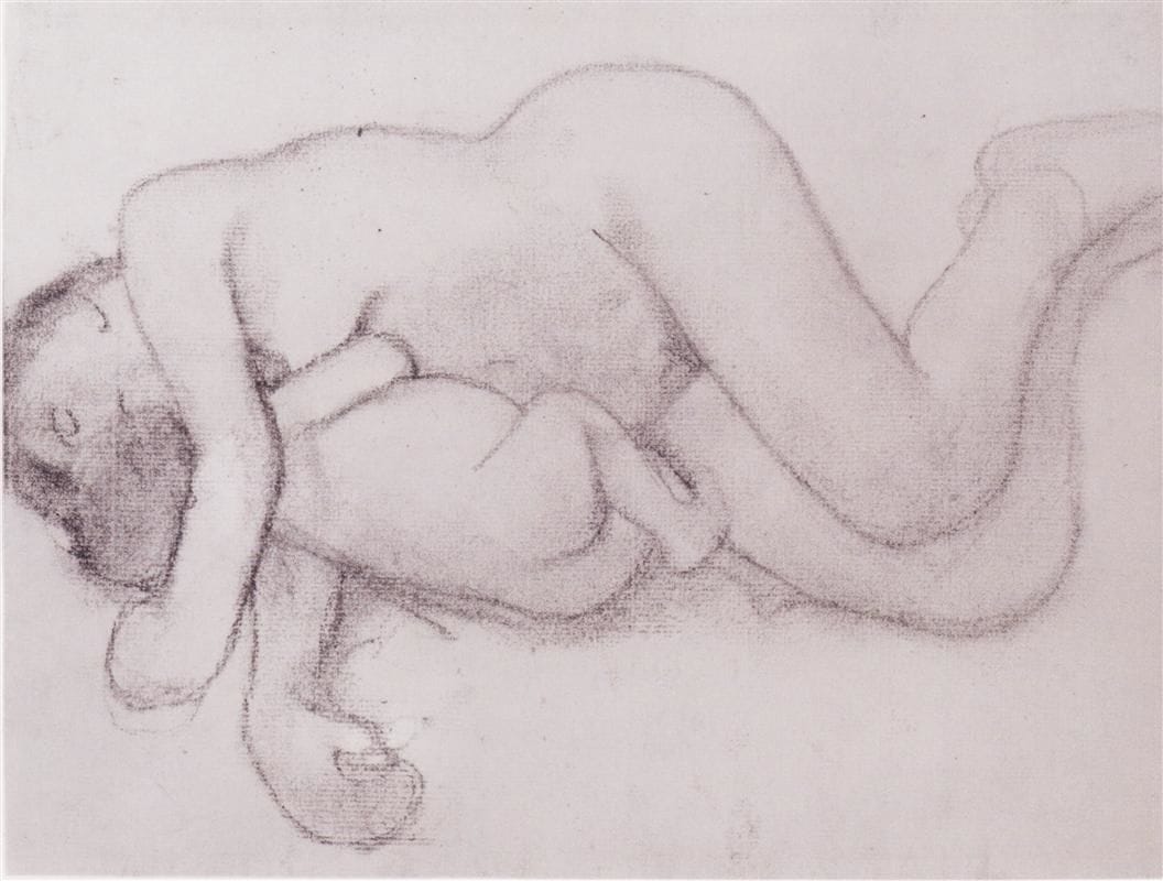 Artwork Title: Reclining Mother and Child (sketch)
