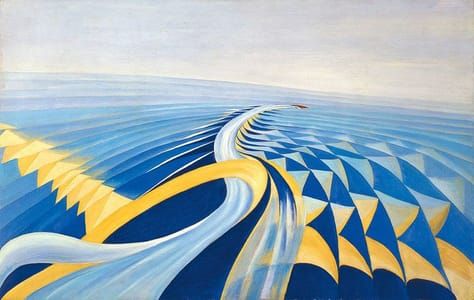 Artwork Title: Speeding Motorboat (Velocità di motoscafo)–1924