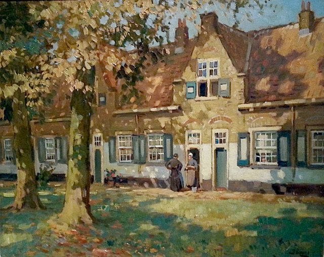 Artwork Title: Hofje met pratende vrouwen (Courtyard with Talking Woman)