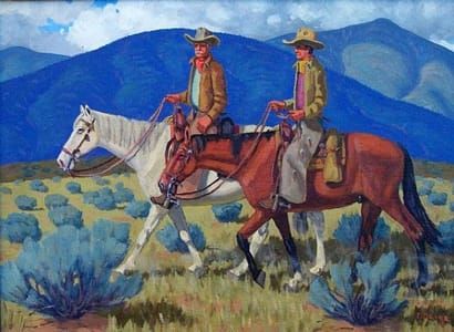 Artwork Title: Two Riders, Taos, New Mexico