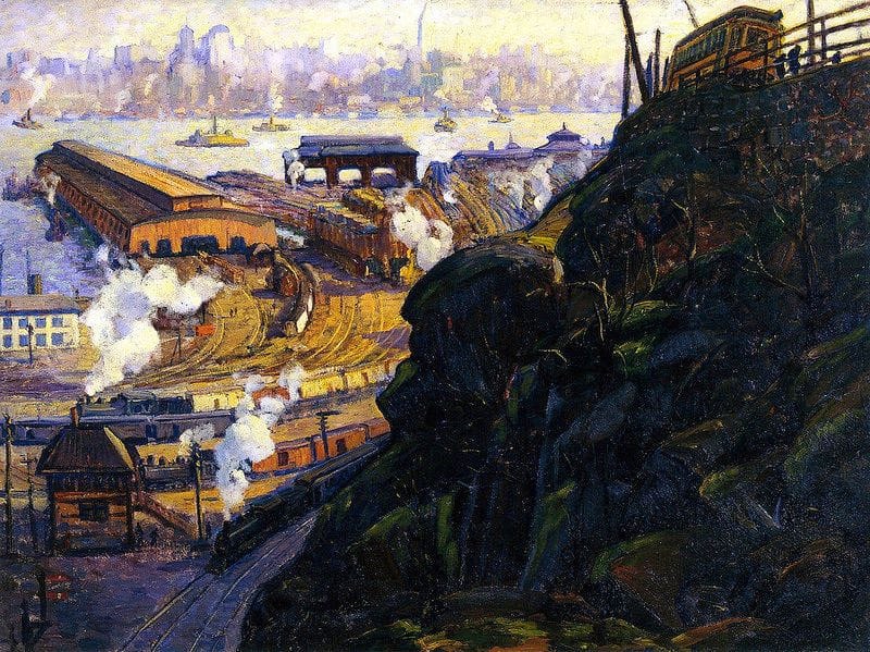 Artwork Title: View of Manhattan from the Terminal Yards, Wehhawken