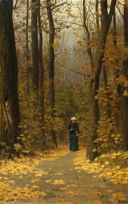 Artwork Title: Woman Walking on a Forest Trail