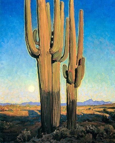 Artwork Title: Saguaros At Sunset