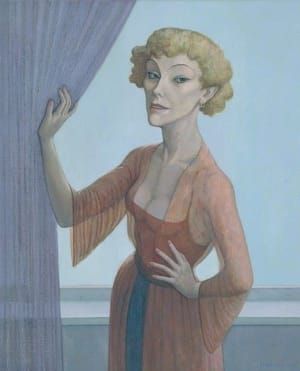 Artwork Title: Vrouw bij gordijn (Woman by a Curtain)