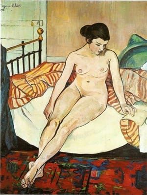 Artwork Title: Nude with a Striped Blanket