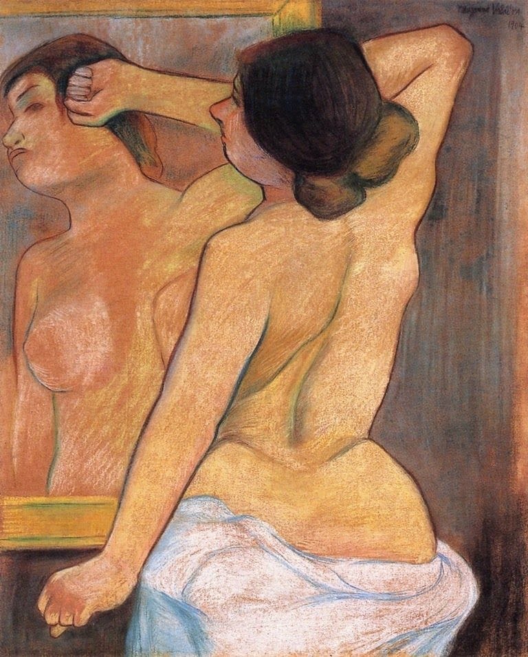 Artwork Title: Nude from the Back in Front of a Mirror