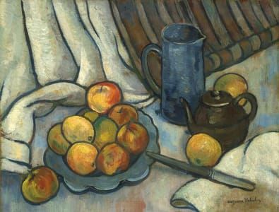 Artwork Title: Pommes, pichet et théière